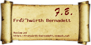 Frühwirth Bernadett névjegykártya