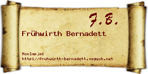 Frühwirth Bernadett névjegykártya