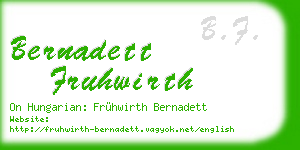 bernadett fruhwirth business card